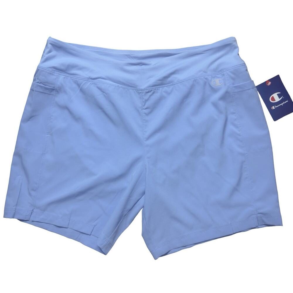 Champion Women’s Large Swim Shorts Blue Bikini Liner Pockets NWT
